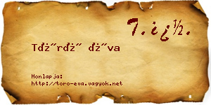Törő Éva névjegykártya