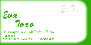 eva toro business card